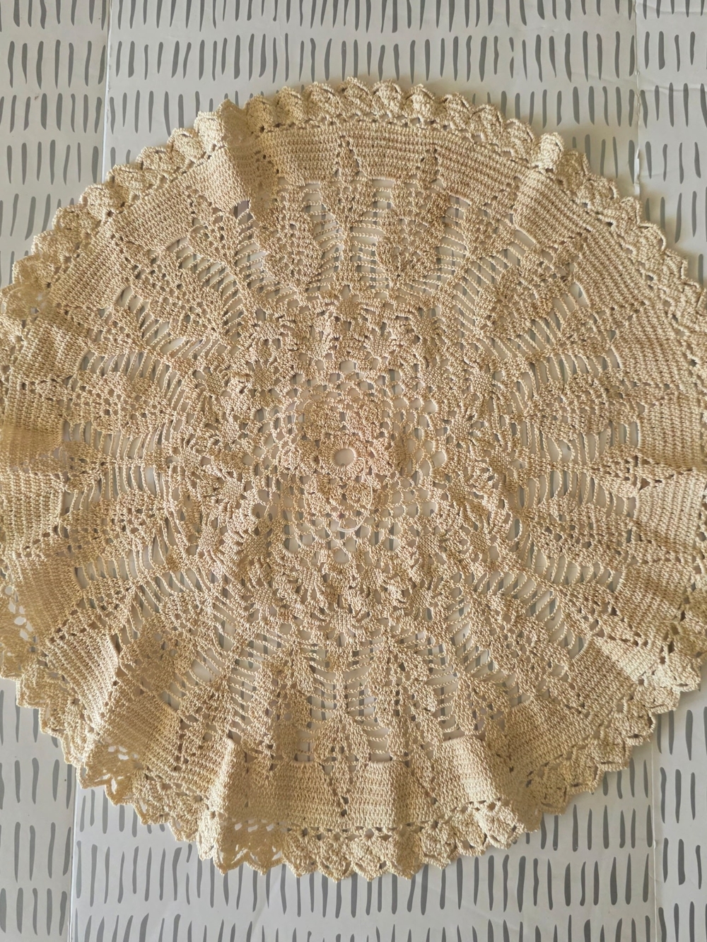 Delicate Cream Crochet Doily Accent - Classic Handmade Home Accessory